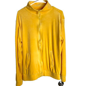 Rebel Minds Full Zip Jacket Mens Size Large Yellow Velour Track Suit Streetwear